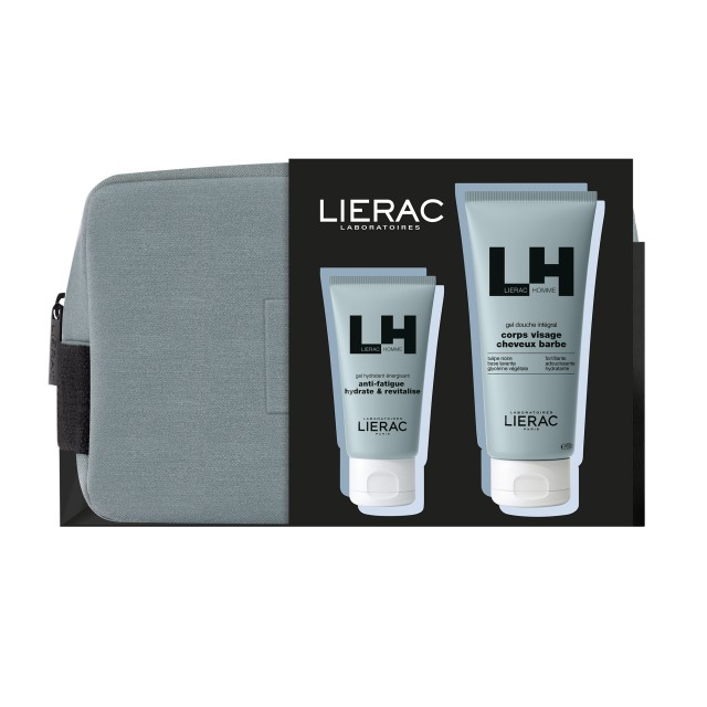 Lierac Xmas Promo Pack Homme Energizing Moisturizing Gel 50ml, All-Over Shower Gel Αφρόλουτρο 200ml & Δώρο Νεσεσέρ