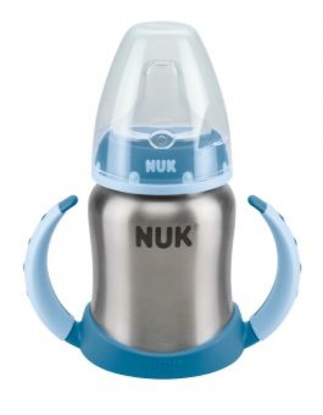 NUK First Choice Μπιμπερό Εκπαιδεύσης Με Ανοξείδωτη Φιάλη Μπλε 125ml (10.255.247.)