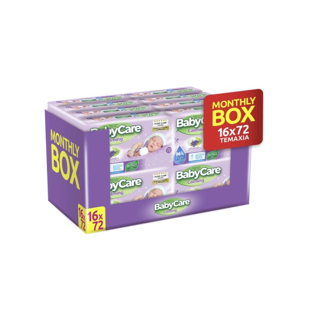 Babycare Μωρομάντηλα Calming Pure Water Super Value Box 1152τμχ (16*72τεμ)