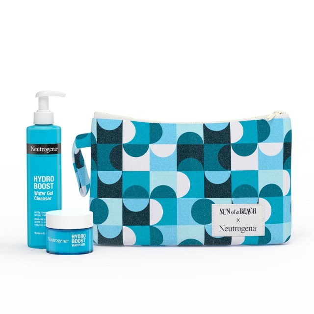 Neutrogena® Promo Pack Sun of a Beach - Hydro Boost Limited Edition Summer Pouch με Ενυδατικό Καθαριστικό Προσώπου 200ml & Δροσερό Ενυδατικό Gel 50ml