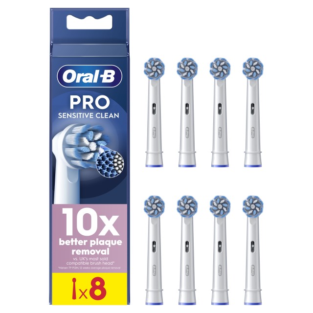 Oral-B Pro Sensitive Clean Ανταλλακτικές Κεφαλές Ηλεκτρικής Οδοντόβουρτσας, 8 τμχ