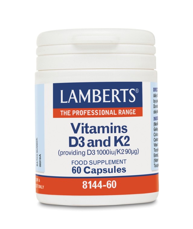 Lamberts Vitamin D3 1000iu & K2 (90µg) 60 κάψουλες