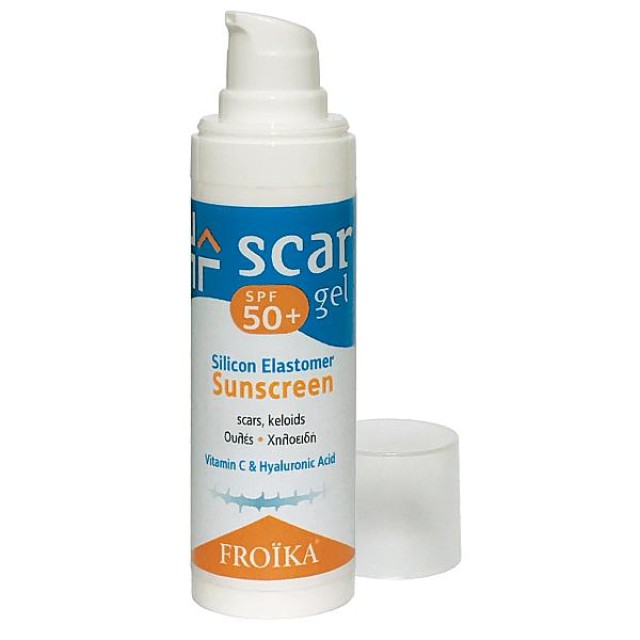 Froika Scar Gel SPF50+ Τζελ Σιλικόνης με Υαλουρονικό Οξύ κατά των Ουλών με αντηλιακή προστασία, 15ml