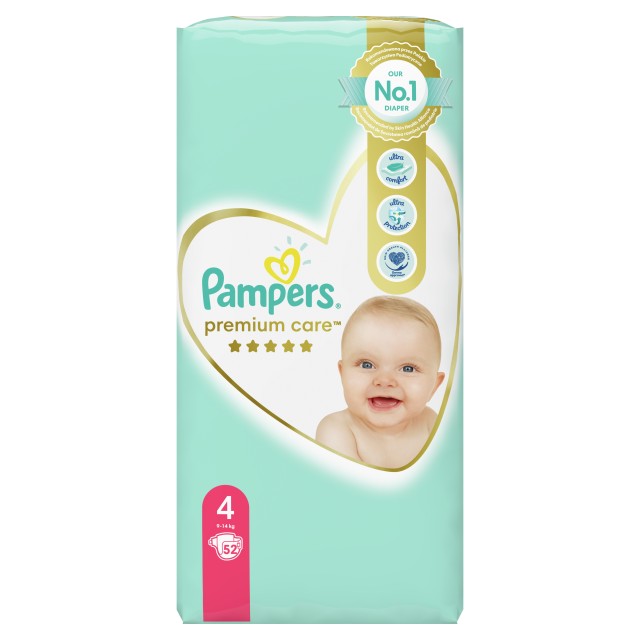 Pampers Premium Care Maxi No4 (9 - 14kg) 52 τμχ