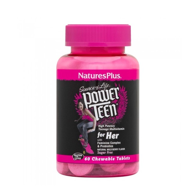 Natures Plus Power Teen for Her 60 μασώμενες ταμπλέτες