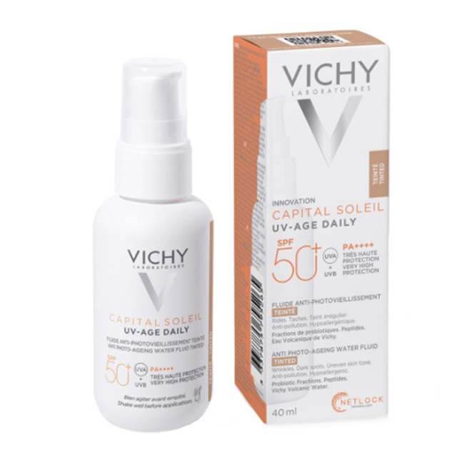 Vichy Capital Soleil SPF50+ Uv-Age Daily - Αντηλιακή Προσώπου Κατά της Φωτογήρανσης με Χρώμα 40ml