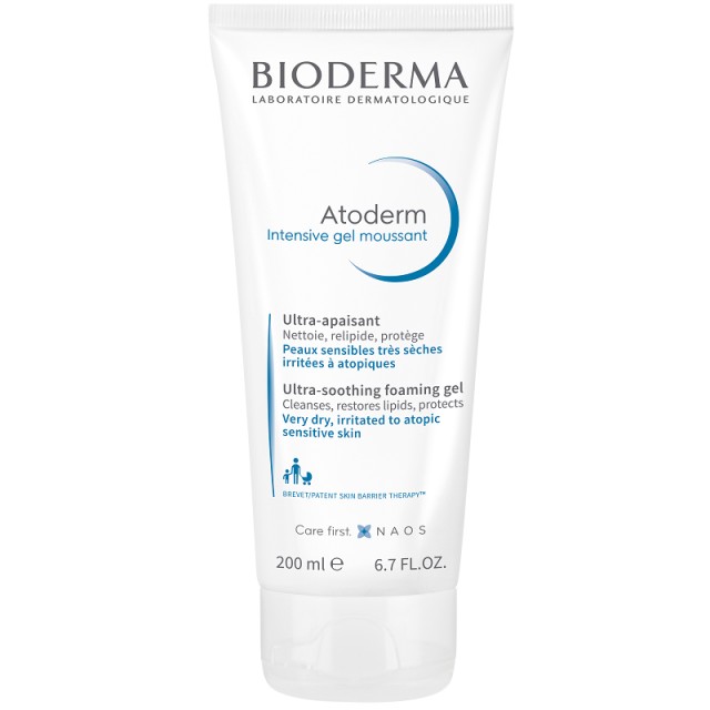 Bioderma Atoderm Intensive Gel Μoussant Eξαιρετικά Kαταπραϋντικό Kαθαριστικό σε μορφή τζελ για πολύ Ξηρό προς Ατοπικό Δέρμα 200ml