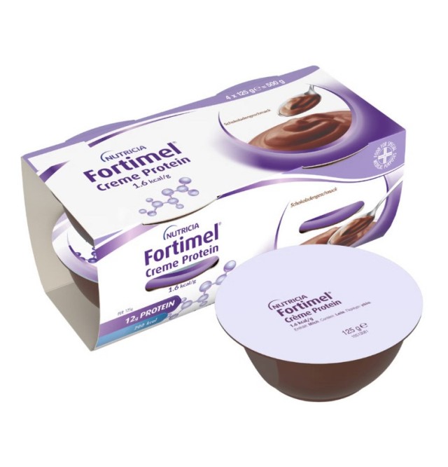 Nutricia Creme Protein Ειδικό Συμπλήρωμα Διατροφής Σοκολάτα 4 x 125gr