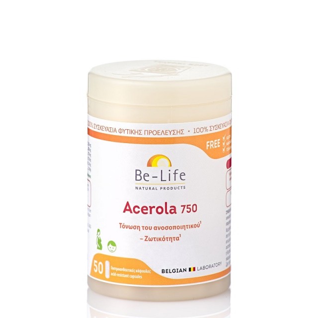 Be-Life Acerola 750 Συμπλήρωμα για την Ενίσχυση του Ανοσοποιητικού 50 κάψουλες