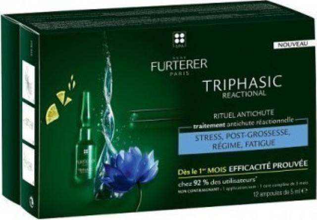 Rene Furterer Triphasic Reactionel Serum 12x5ml - Αγωγή κατά της Αντιδραστικής Τριχόπτωσης