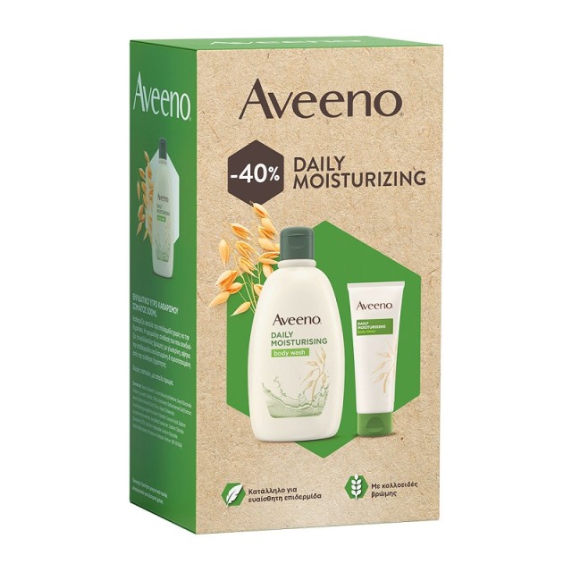 Aveeno Daily Moisturising Body Wash & Daily Moisturising Body Lotion Υγρο Καθαρισμού Σώματος 500ml & Ενυδατική Λοσιόν 200ml