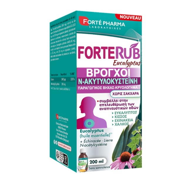 Forte Pharma Forte Rub Eucalyptus Sirop Σιρόπι για το Κρυολόγημα και τον Παραγωγικό Βήχα 200ml