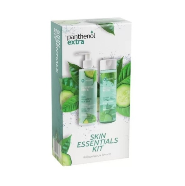 Panthenol Extra Promo Skin Essentials Kit, Face Cleansing Milk 3in1 250ml & Detox Tonic Lotion 200ml