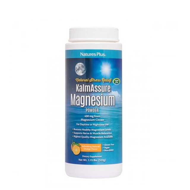 Natures Plus KalmAssure Magnesium Powder 522gr με γεύση Πορτοκάλι