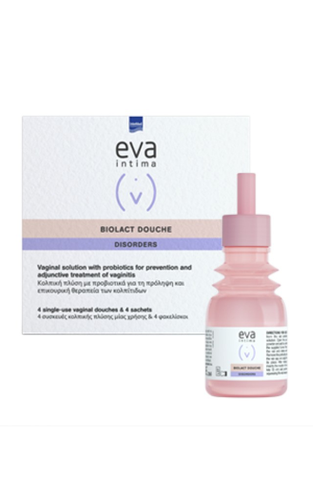 INTERMED Eva intima Biolact Douche BT x 4 συσκευές κολπικών πλύσεων & 4 φακελίσκοι