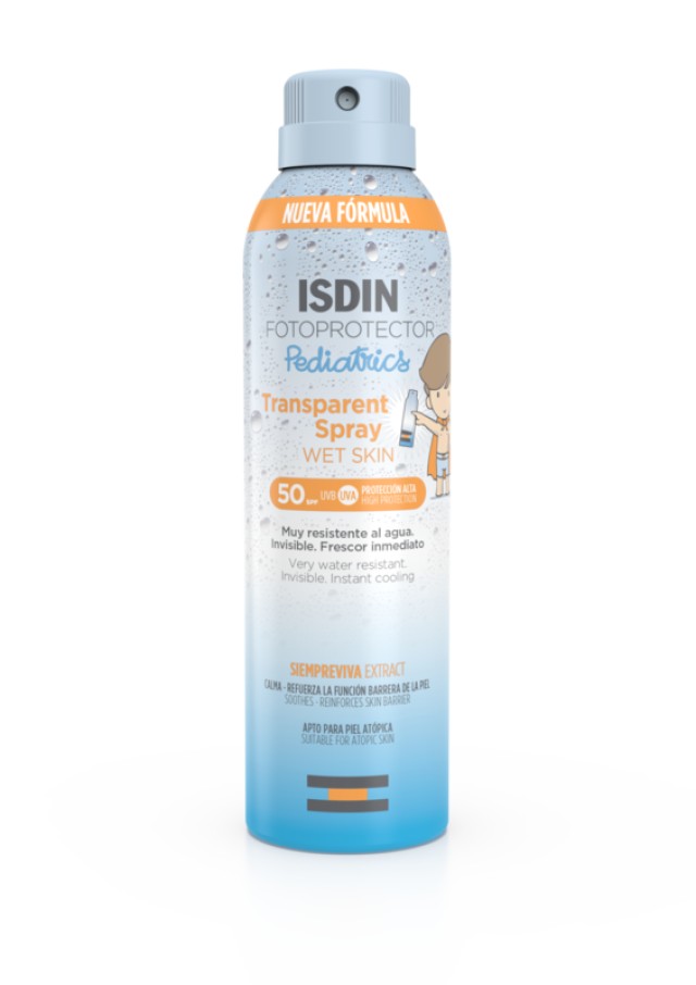 IsdinFotoprotector Pediatrics Transparent Spray Wet Skin Αντηλιακό Σώματος  SPF50, 250ml