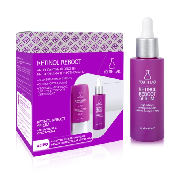 Youth Lab. Promo Pack Retinol Reboot Serum Αντιγηραντικός Ορός 30ml & Δώρο Retinol Reboot Day Cream SPF30 Kρέμα Ημέρας 40ml