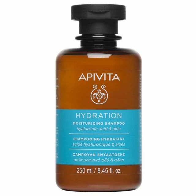 Apivita Moisturizing Shampoo Σαμπουάν Ενυδάτωσης Υαλουρονικό Οξύ & Αλόη 250ml