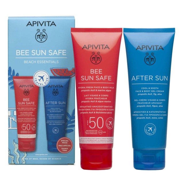 Apivita Promo Pack Bee Sun Safe Ενυδατικό Αναζωογονητικό Γαλάκτωμα για Πρόσωπο & Σώμα SPF50 100ml & After Sun 100ml