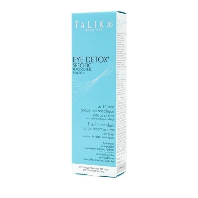 Talika Eye Detox Specific Θεραπεία Μαύρων Κύκλων για Ανοιχτόχρωμες Επιδερμίδες 15ml