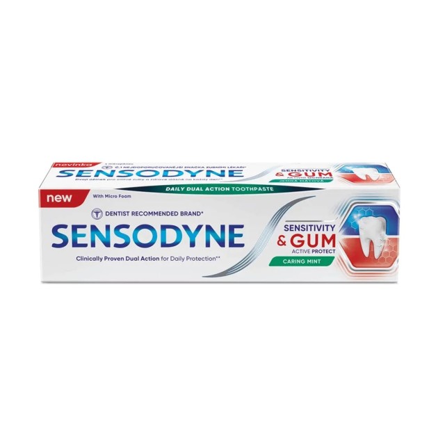 Sensodyne Sensitivity & Gum Οδοντόκρεμα για Ευαίσθητα Δόντια & Ουλίτιδα Caring Mint, 75ml