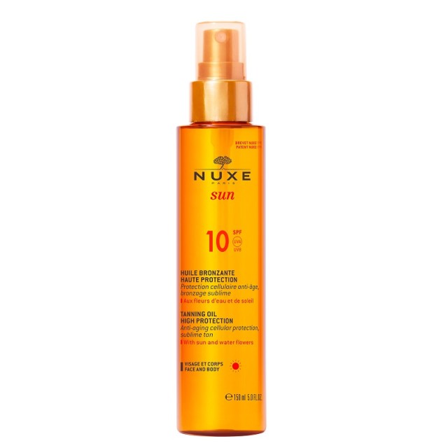 Nuxe Sun Tanning Oil for Face and Body SPF10 150ml