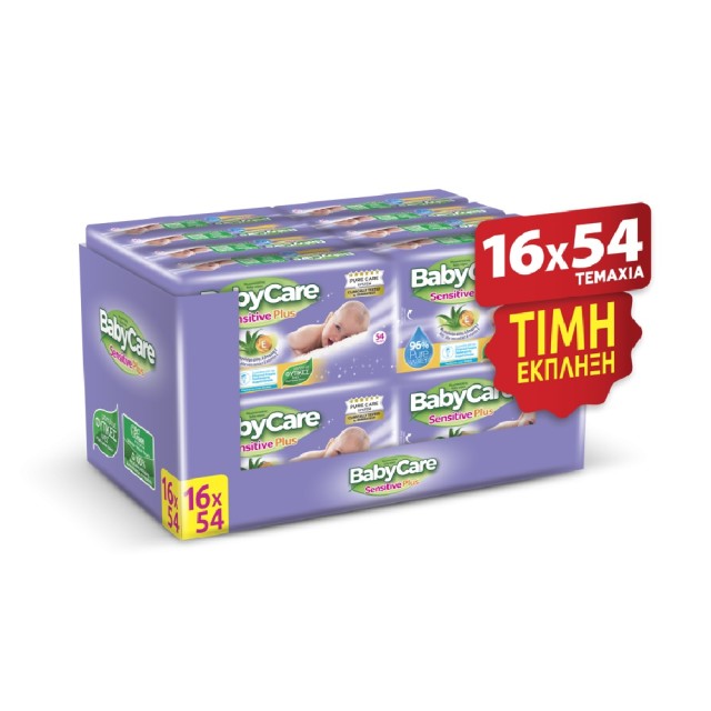 BabyCare Μωρομάντηλα Sensitive Plus Supervalue Box 864τμχ (16x54τμχ) (07810)