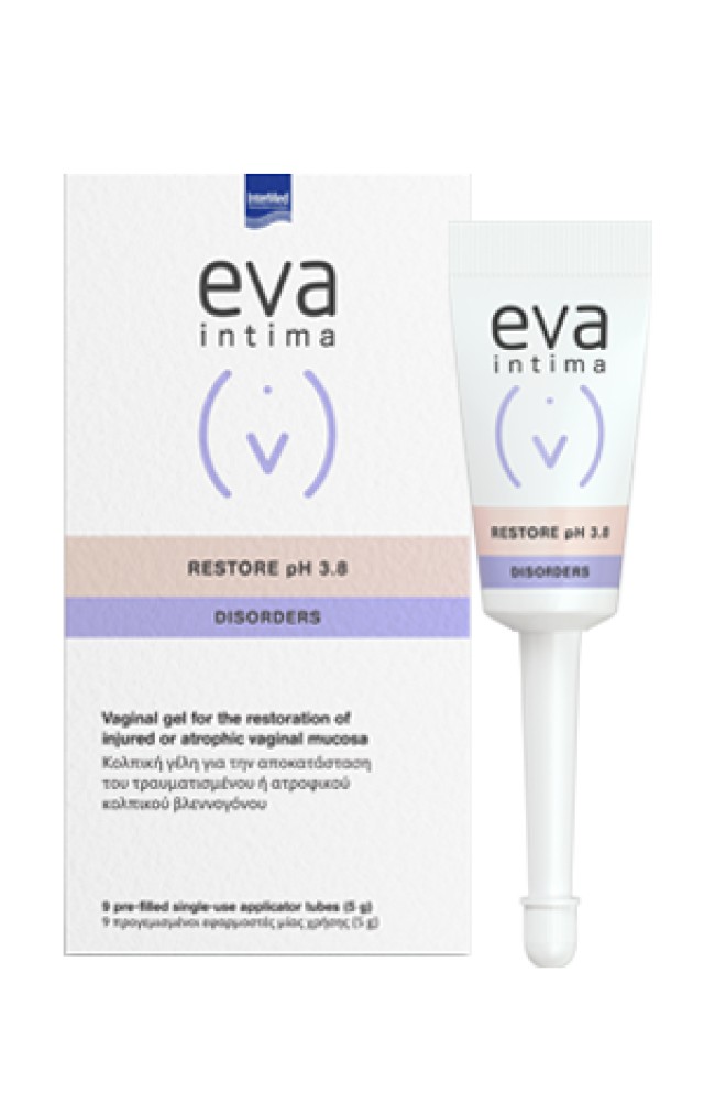 INTERMED Eva intima Restore Gel  9 προγεμισμένοι με γέλη κολπικοί εφαρμοστές μίας χρήσης