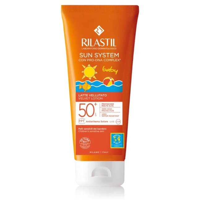 Rilastil Sun System Baby Velvet Lotion SPF50+ Αντηλιακό Γαλάκτωμα Προσώπου-Σώματος για Βρέφη & Παιδιά 200ml