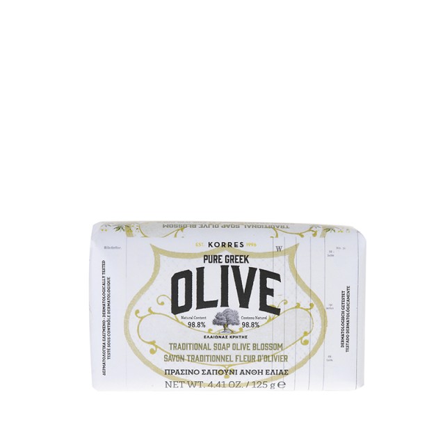 Korres Pure Greek Olive Oil Traditional Soap Olive Blossom Πράσινο Σαπούνι 125gr