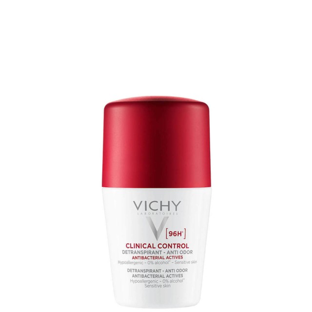 Vichy Clinical Control 96h Detranspirant Anti-Odor Deodorant Roll-on Αποσμητικό για Ευαίσθητες Επιδερμίδες, 50ml