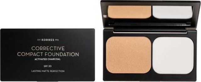 Korres Corrective Compact Foundation SPF20 Διορθωτικό Compact Make-Up ACCF2 Με Ενεργό Άνθρακα Για Ατέλειες & Ματ Αποτέλεσμα 9.5gr