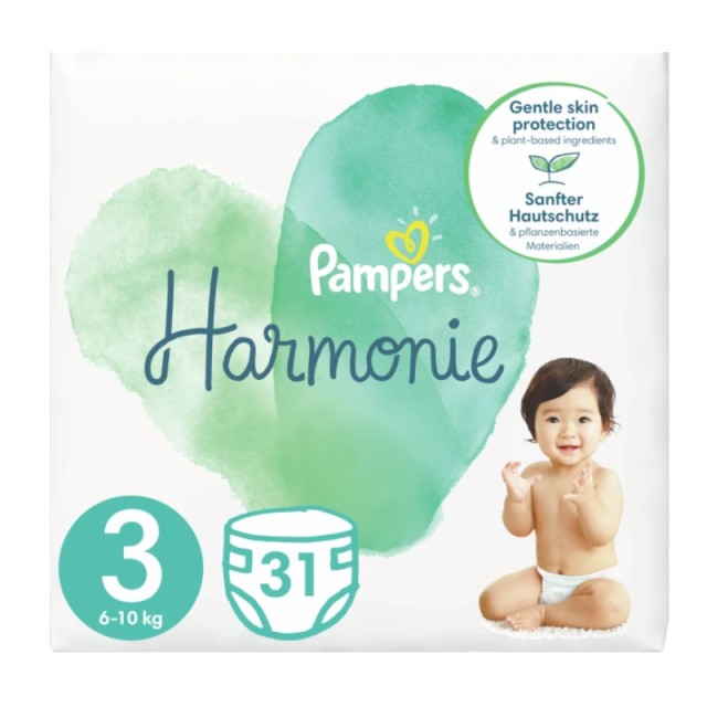 Pampers Pure Harmonie No3 (6kg-10kg) Βρεφικές Πάνες 1x31τμχ