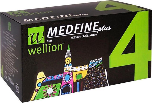 Wellion Βελόνες Πένας Ινσουλίνης Medfine plus 4mm (31G) - 100τεμ