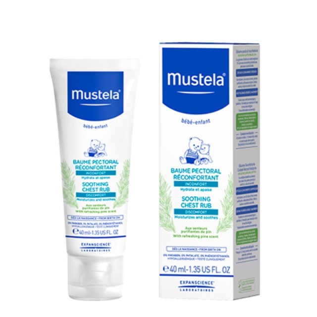 Mustela Soothing Chest Rub  Καταπραϋντική Κρέμα Για Εντριβή 40ml