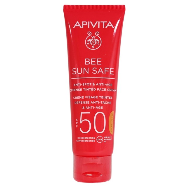 Apivita Bee Sun Safe Anti-spot & Anti-age Tinted Face Cream Spf50 Golden Απόχρωση με Φυκη και Προπολη 50ml