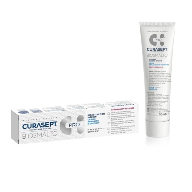 Curasept Biosmalto Impact Action Mousse Strawberry 50ml