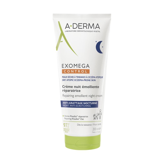 A-Derma Exomega Control Επανορθωτική Μαλακτική Κρέμα Νυκτός 200ml