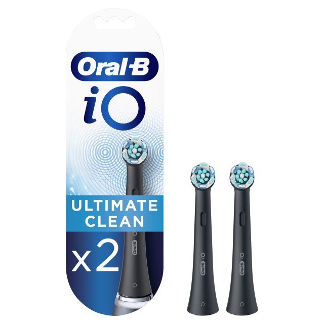 Oral-B iO Ultimate Clean Μαύρες Ανταλλακτικές Κεφαλές Ηλεκτρικής Οδοντόβουρτσας, 2 τμχ