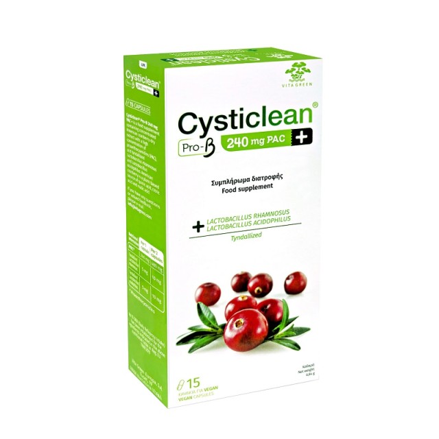 Vita Green Cysticlean Pro-β 240 mg PAC+ 15 vegan κάψουλες