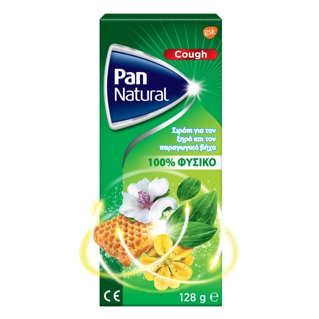 Pan Natural 100% Φυσικό Σιρόπι για τον Ξηρό και Παραγωγικό Βήχα 128gr