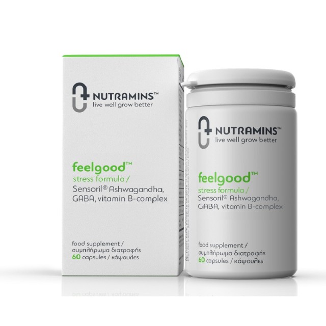 Nutramins Feelgood Stress Formula Συμπλήρωμα Διατροφής για την Καλύτερη Ψυχολογική Διάθεση & την Σωστή Λειτουργία του Νευρικού Συστήματος 60 κάψουλες