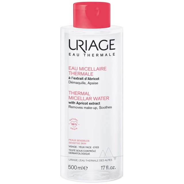 Uriage Micellar Water Καθαρισμού Thermal with Apricot Extract για Ευαίσθητες Επιδερμίδες 500ml