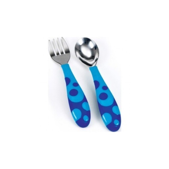 Munchkin Toddler Fork & Spoon Παιδικό Σετ Φαγητού Πιρούνι & Κουτάλι Μπλέ 12m+ 2τμχ