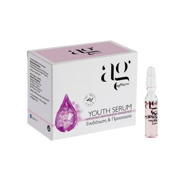 Ag Pharm Youth Serum  Ορός Προσώπου Για Μεικτές, Λιπαρές Και Νεανικές Επιδερμίδες Για Ενυδατωση & Προστασια 1 Αμπούλα 2ml