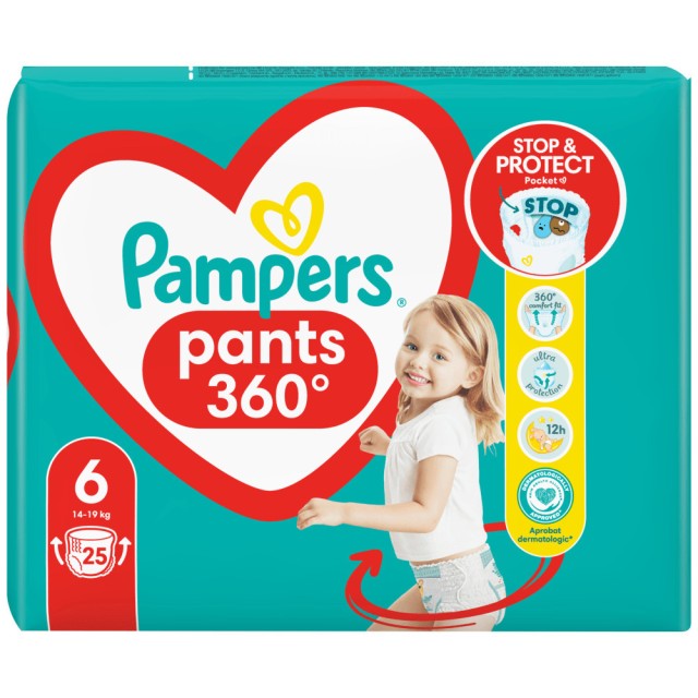 Pampers Pants Πάνα Βρακάκι Μέγεθος 6 (14kg-19kg) 25τμχ