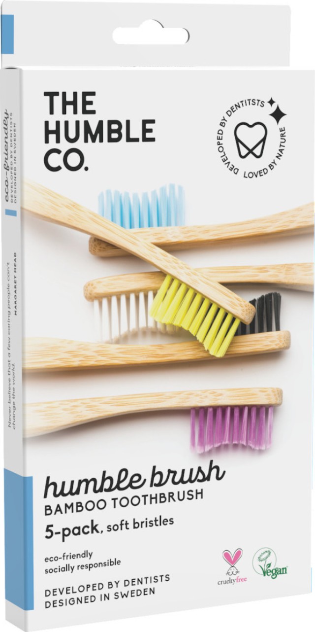 The Humble Co. Humble Brush Αdult Soft Οδοντόβουρτσα Ενηλίκων Μαλακή σε 5 Χρώματα, 5τεμ