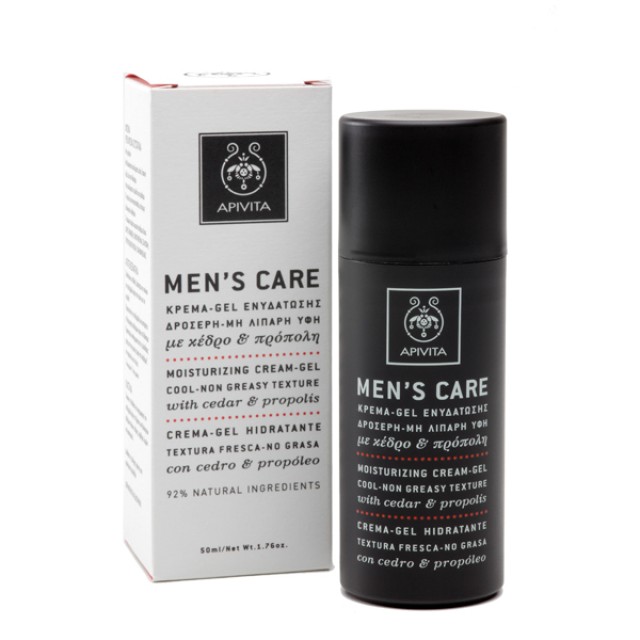 Apivita Mens Care Κρέμα - Gel Ενυδάτωσης Δροσερή/μη Λιπαρή Υφή με κέδρο & πρόπολη 50ml