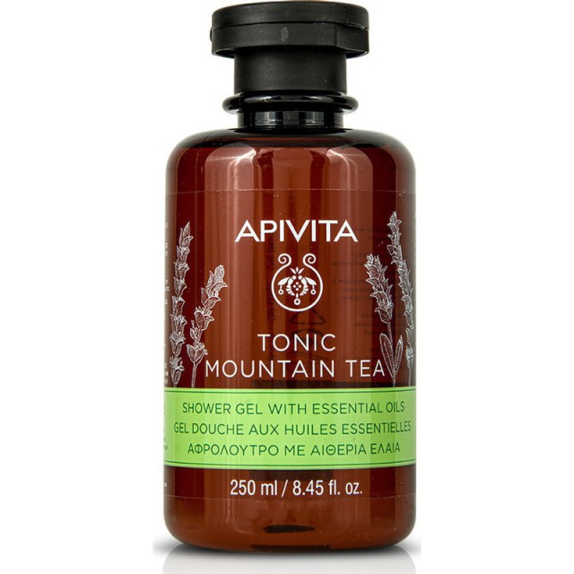 Apivita Tonic Mountain Tea Shower Gel with Essential Oils Αφρόλουτρο με Αιθέρια Έλαια, 250ml