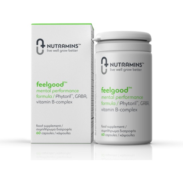 Nutramins Feelgood Mental Performance Formula Συμπλήρωμα Διατροφής για την Καλύτερη Ψυχολογική Διάθεση & την Σωστή Λειτουργία του Νευρικού Συστήματος 60 caps